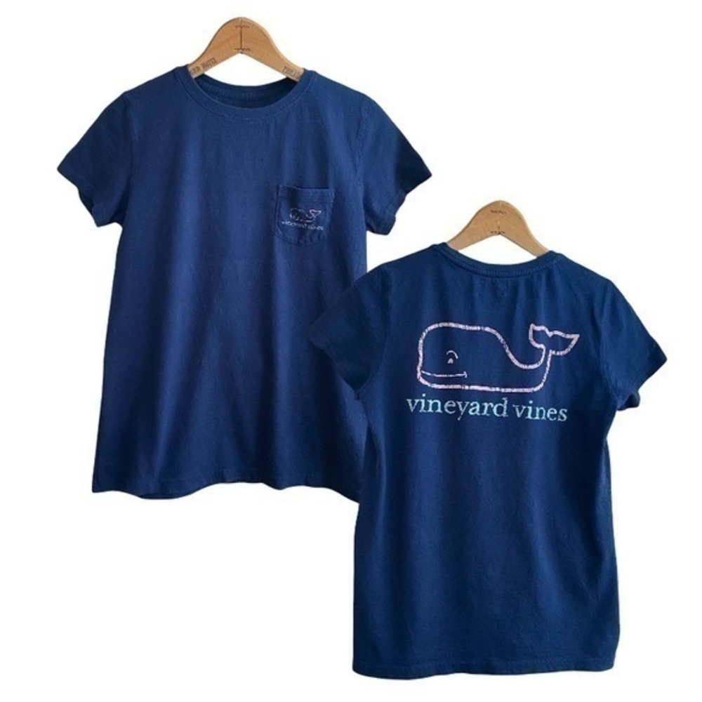 Vineyard Vines Navy Blue Short Sleeve Whale Pocket Tee